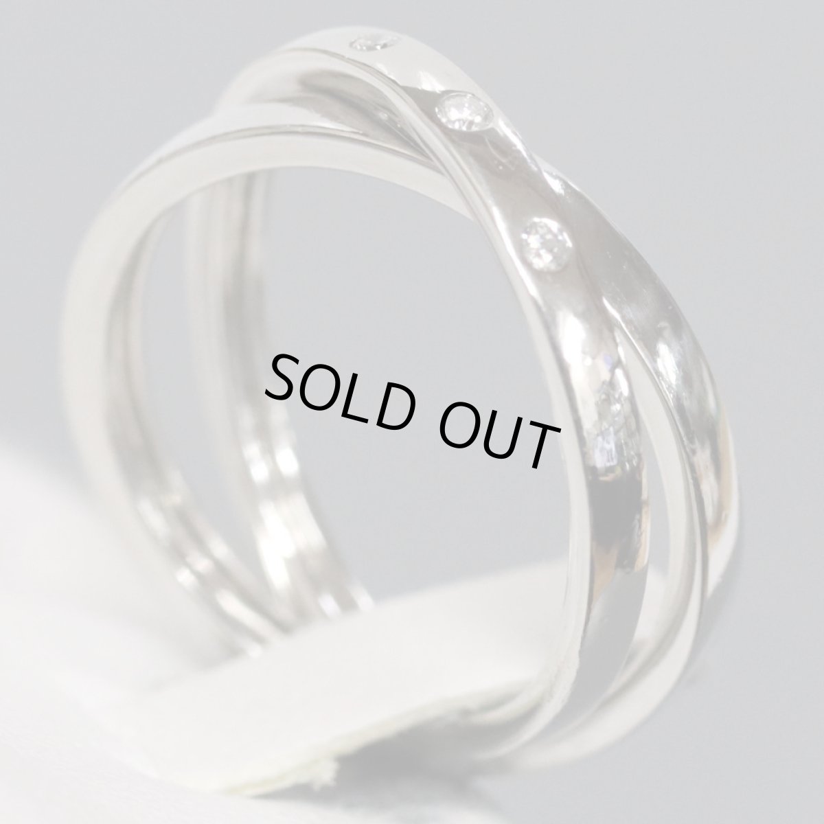 画像2: ヨンドシー Pt950ダイヤモンド2連リング 7.6g #12 (2)