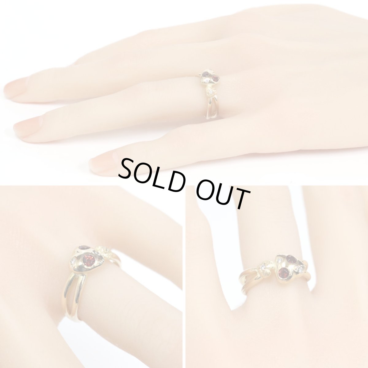 画像10: K18ガーネットダイヤモンドリング 4.7g #11 (10)