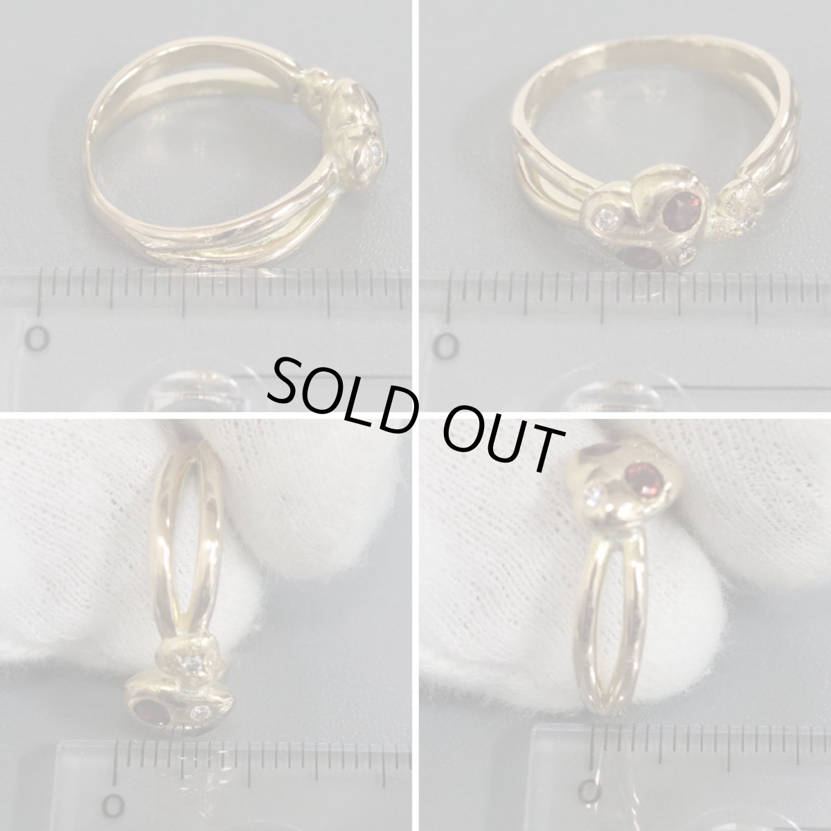 画像9: K18ガーネットダイヤモンドリング 4.7g #11 (9)