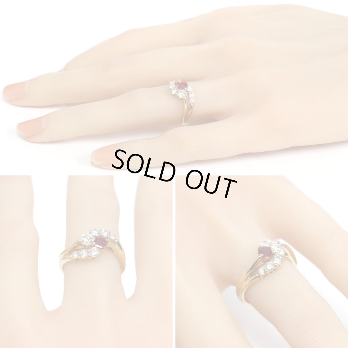 画像10: 750ルビーダイヤモンドリング R0.29 D0.30 D0.46 4.9g #11.5 (10)