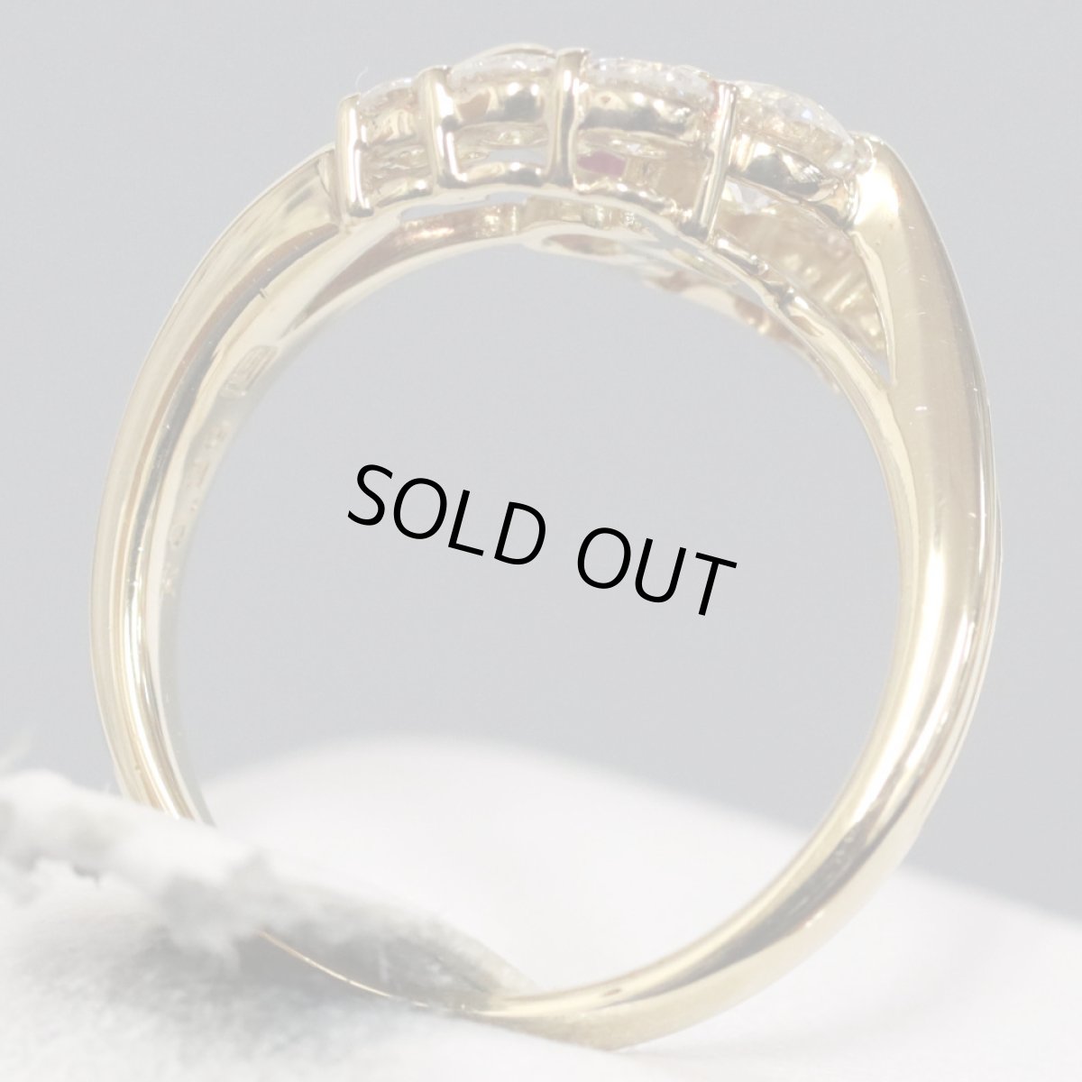 画像5: 750ルビーダイヤモンドリング R0.29 D0.30 D0.46 4.9g #11.5 (5)