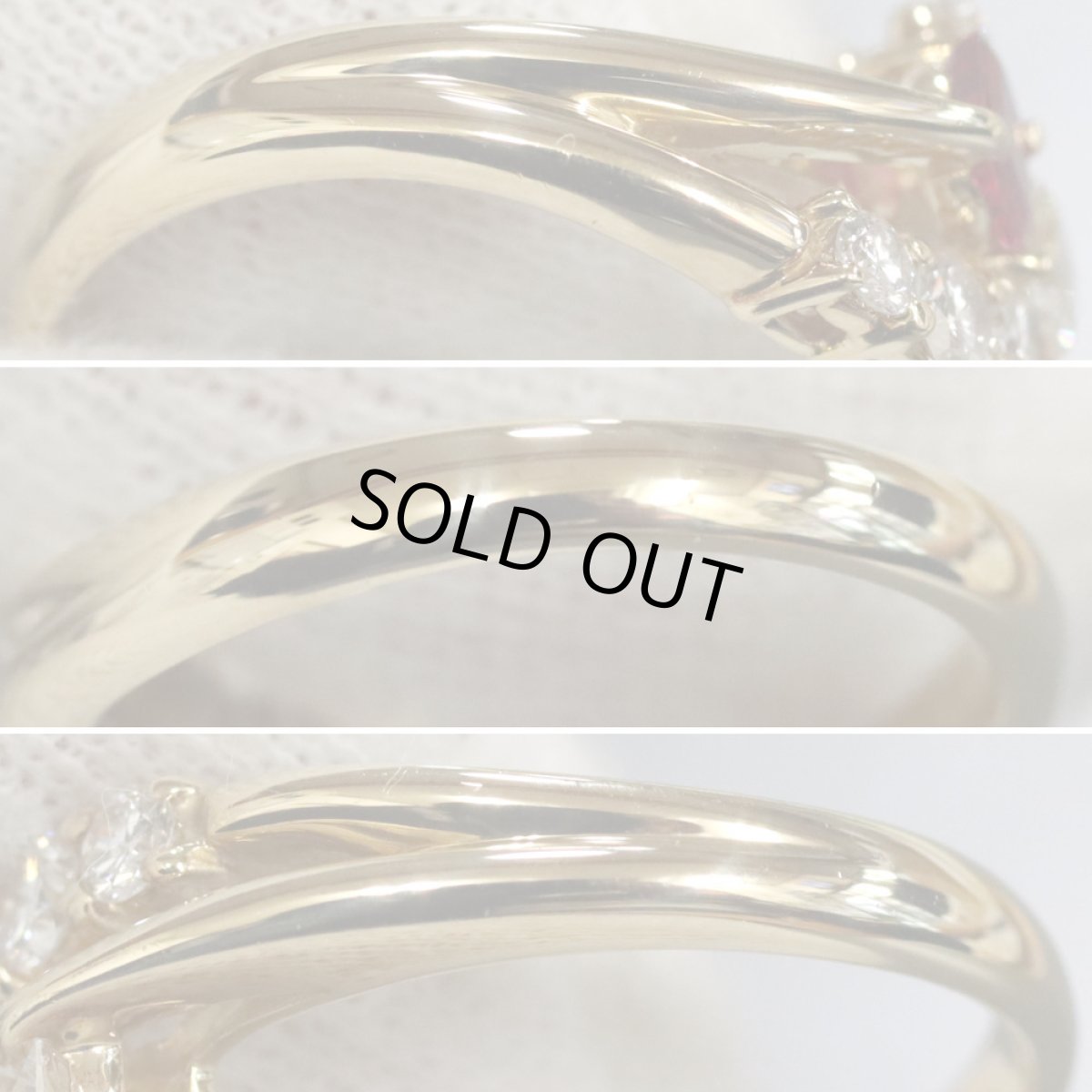 画像6: 750ルビーダイヤモンドリング R0.29 D0.30 D0.46 4.9g #11.5 (6)