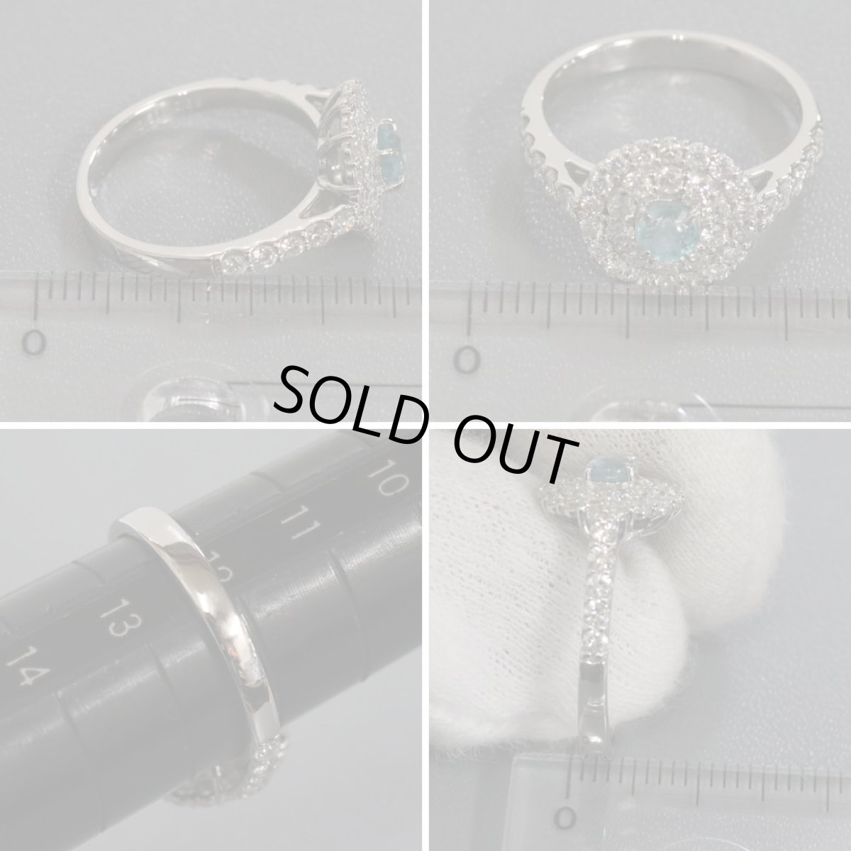 画像8: Pt950グランディディエライトダイヤモンドリング 0.31 D0.89 5.1g #12 (8)