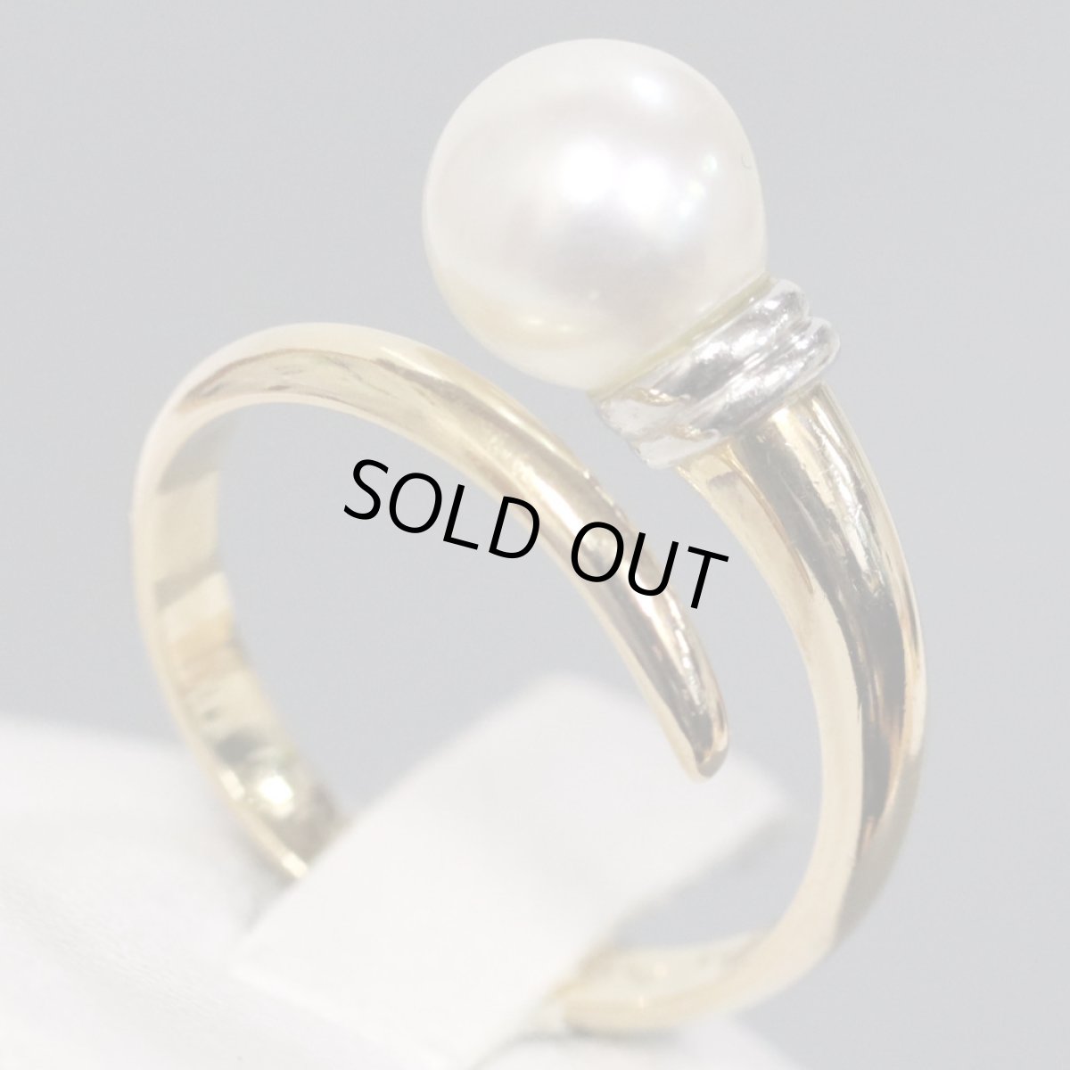 画像1: スタージュエリー K18/Pt900パールリング 3.6g #9 (1)