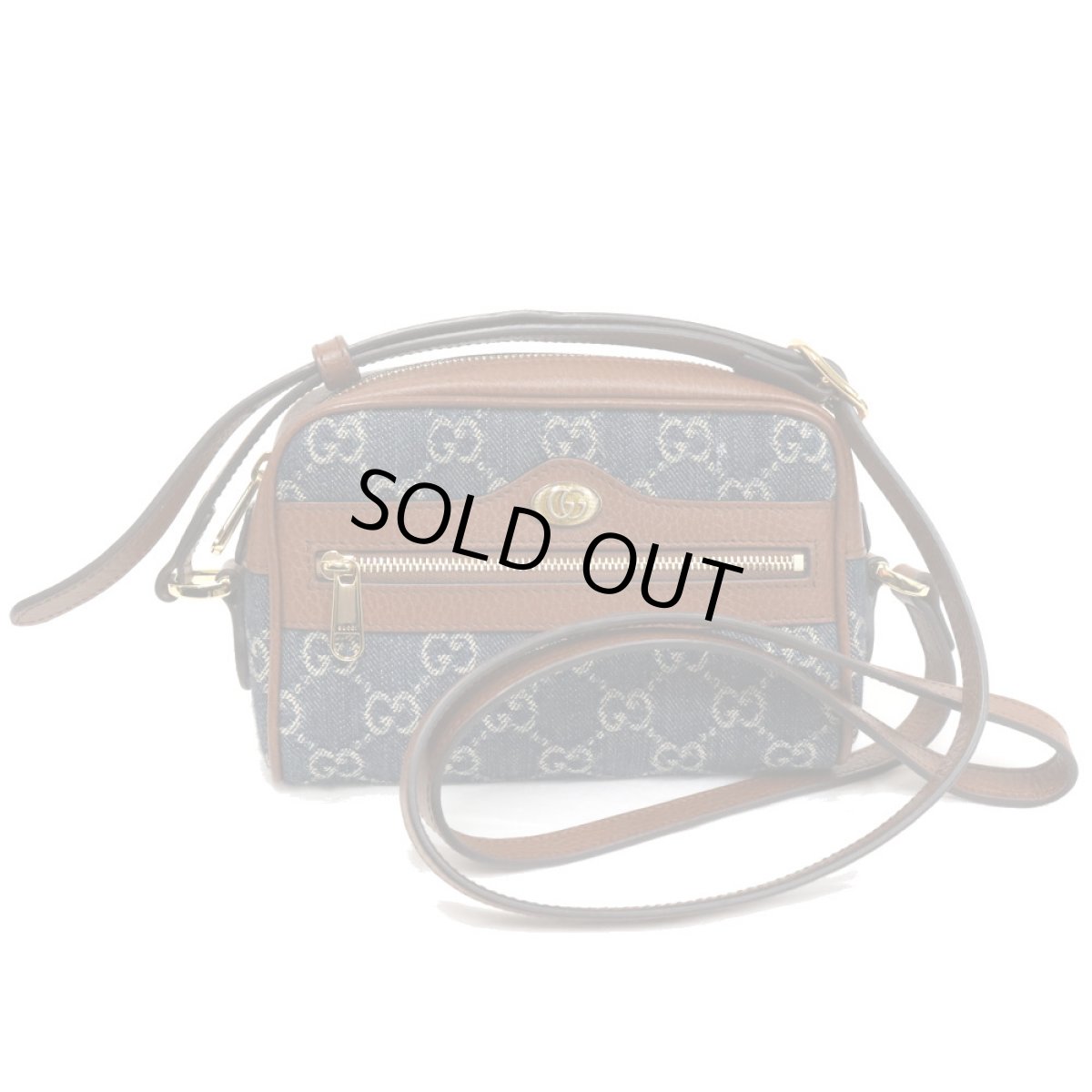 画像1: オフィディア GGジャガードデニム ミニバッグ(517350) (1)