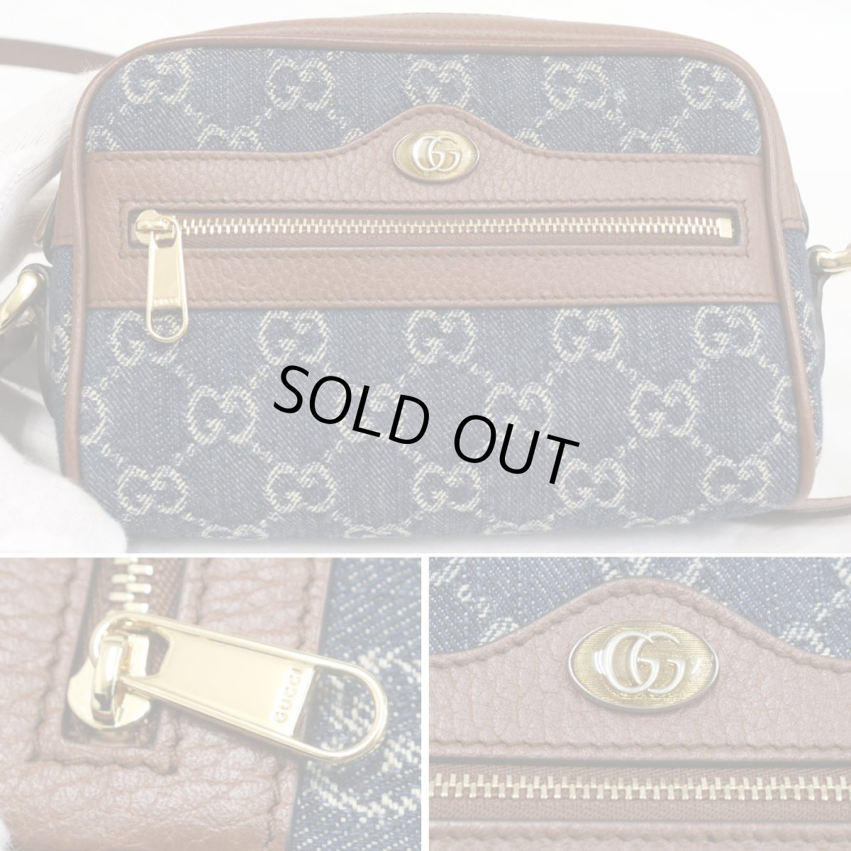 画像2: オフィディア GGジャガードデニム ミニバッグ(517350) (2)