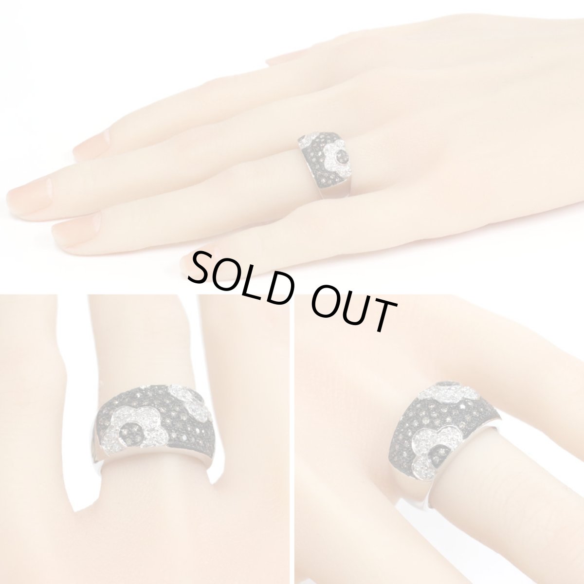 画像10: K18WGダイヤモンドリング フラワーモチーフ D0.50 7.2g #12 (10)