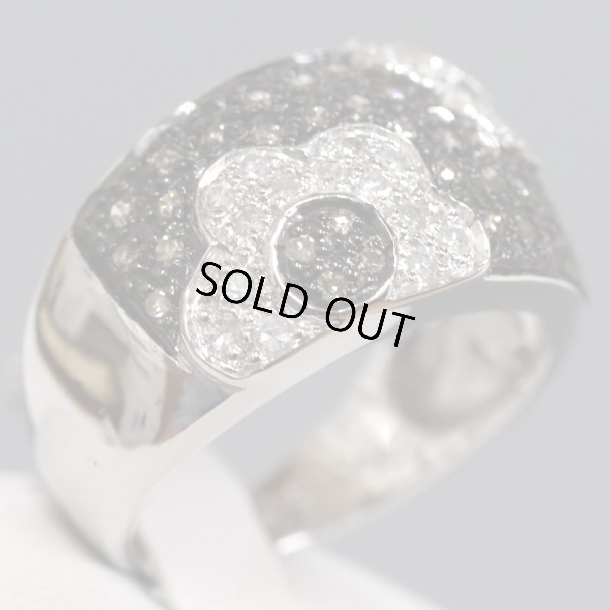 画像4: K18WGダイヤモンドリング フラワーモチーフ D0.50 7.2g #12 (4)