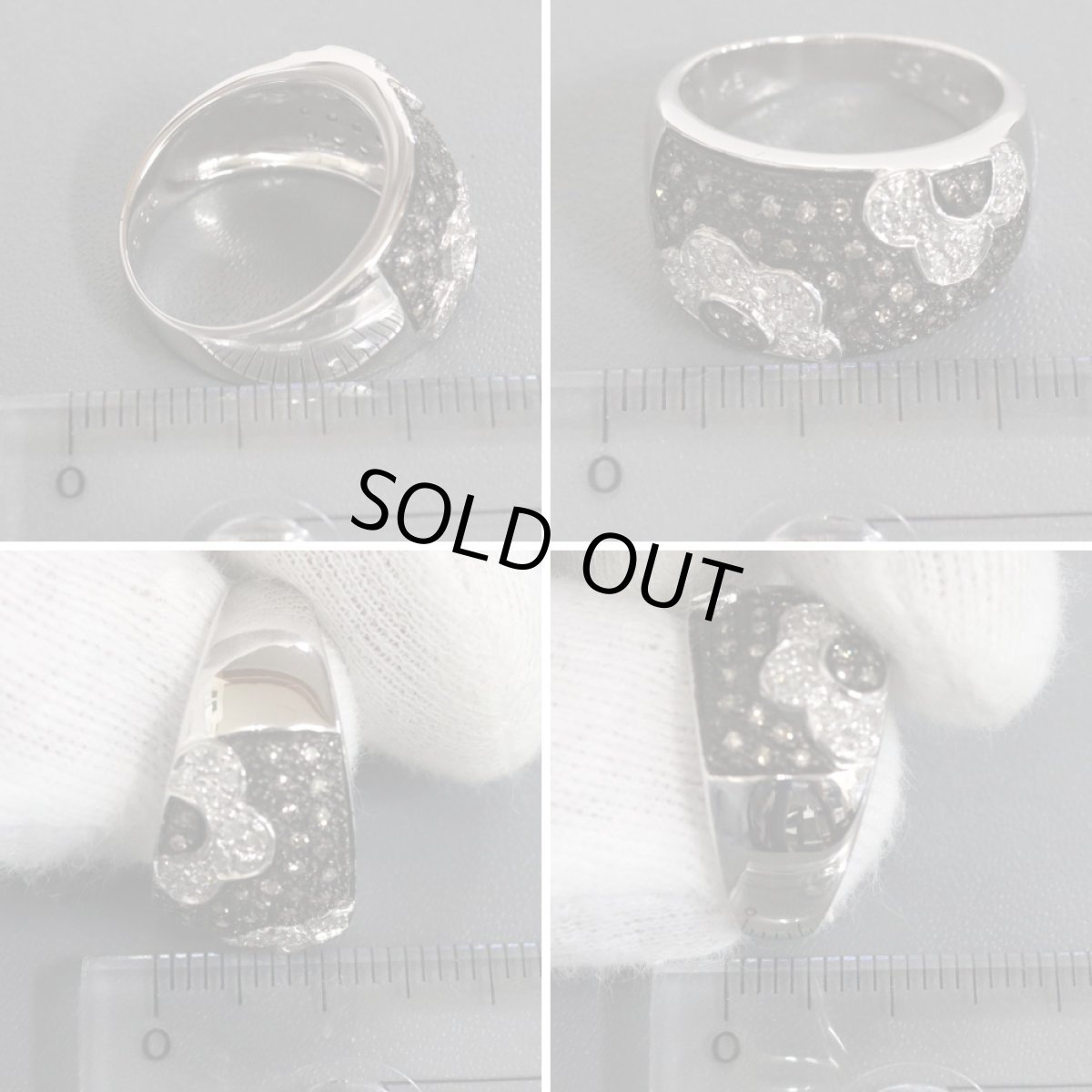 画像9: K18WGダイヤモンドリング フラワーモチーフ D0.50 7.2g #12 (9)