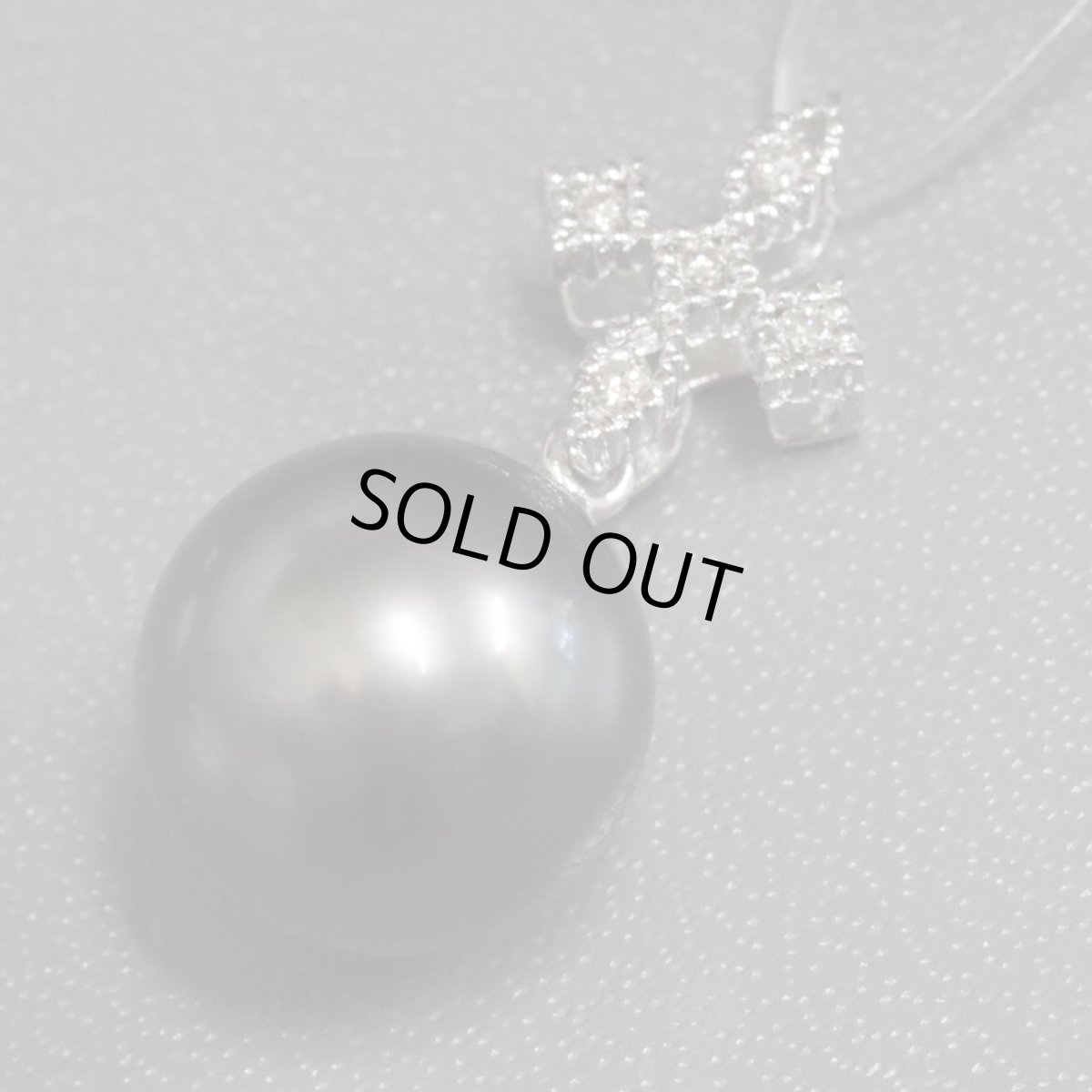 画像3: K18WGブラックパールダイヤモンドペンダントトップ D0.06 3.4g (3)