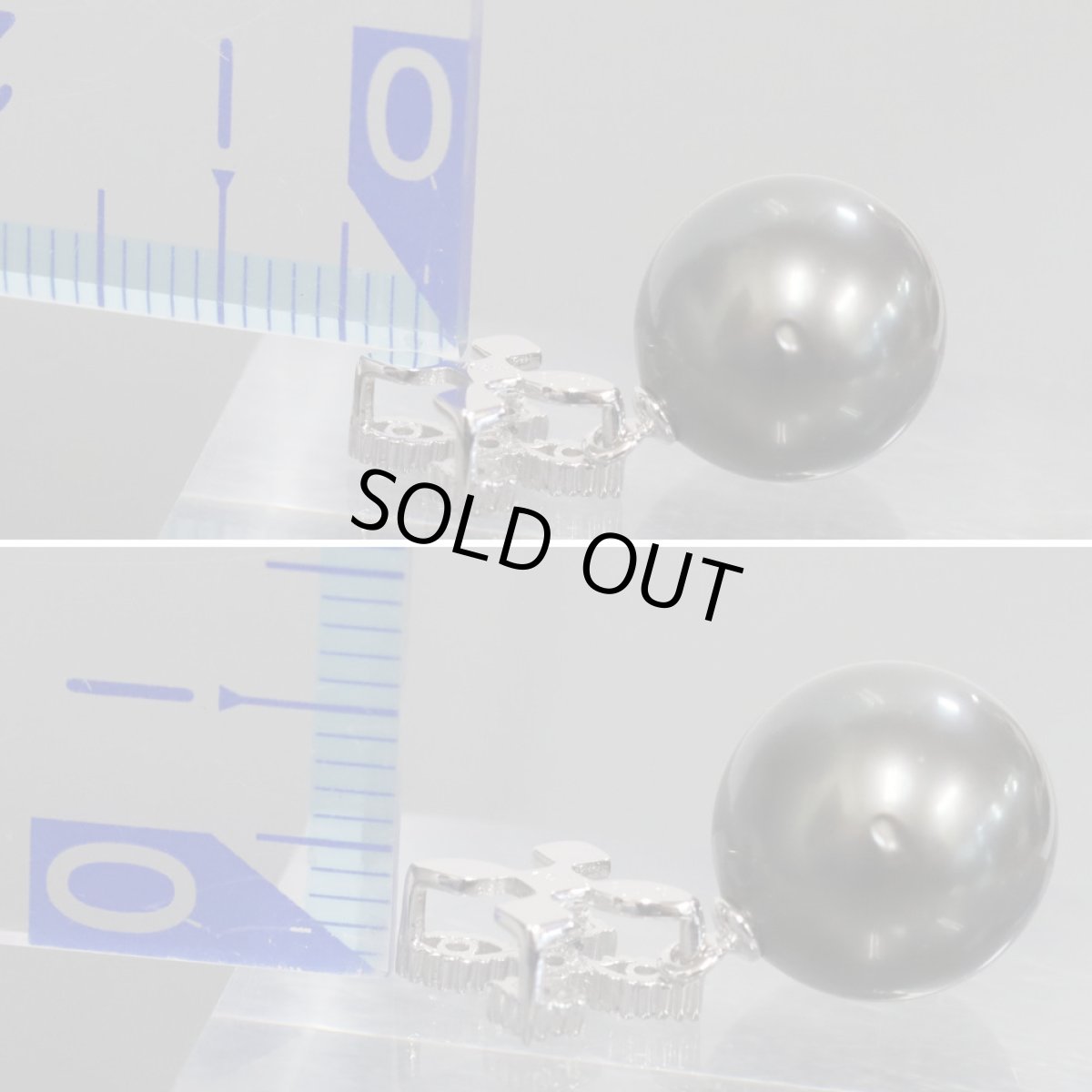 画像7: K18WGブラックパールダイヤモンドペンダントトップ D0.06 3.4g (7)