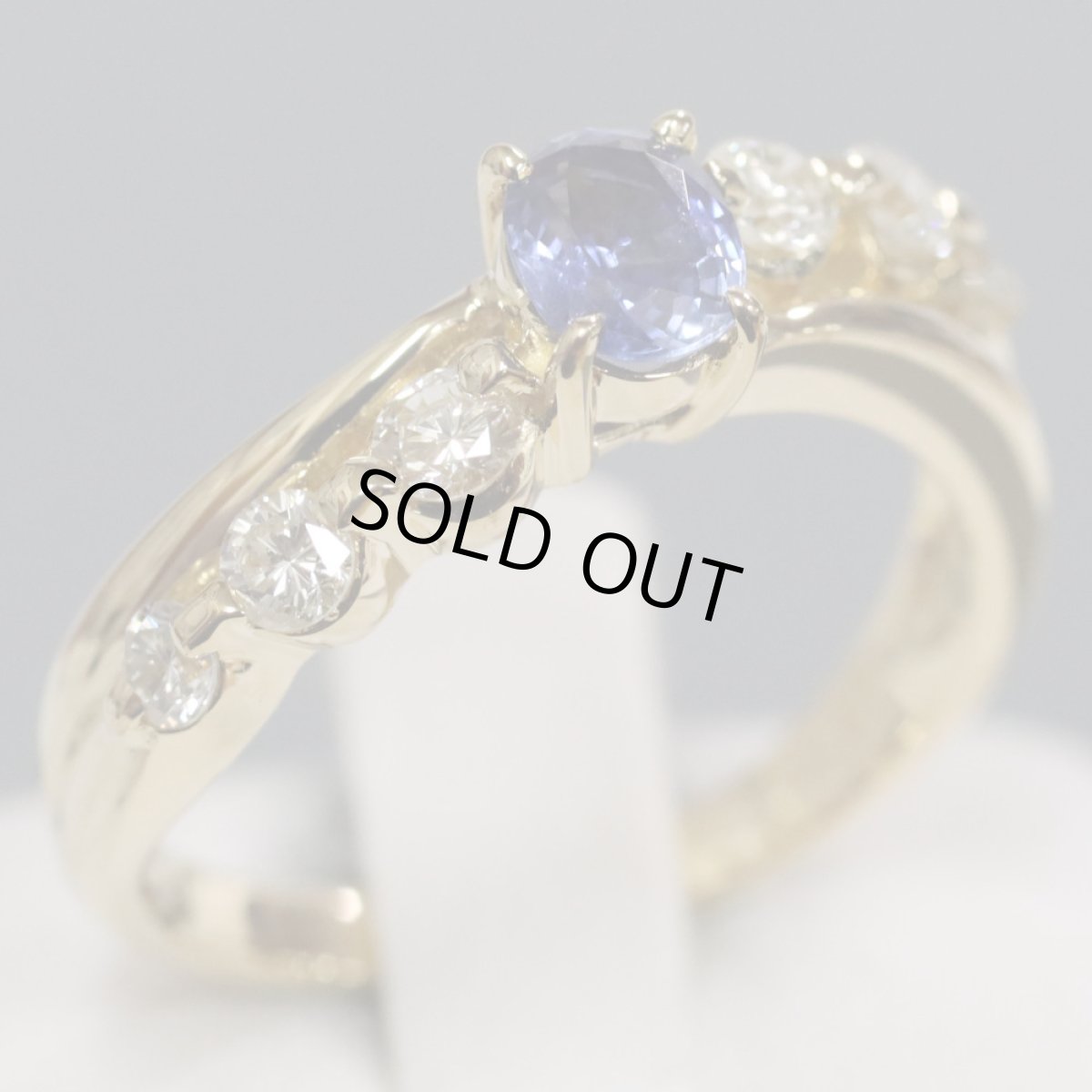 画像1: K18サファイアダイヤモンドリング S0.55 D0.43 4.2g #12 (1)