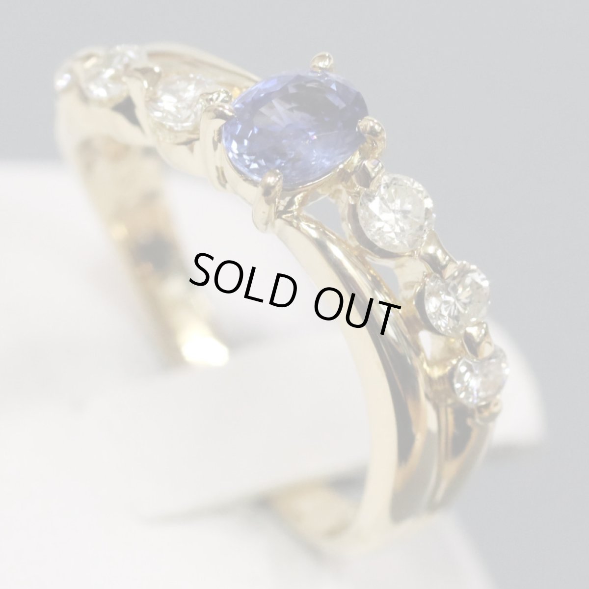 画像2: K18サファイアダイヤモンドリング S0.55 D0.43 4.2g #12 (2)