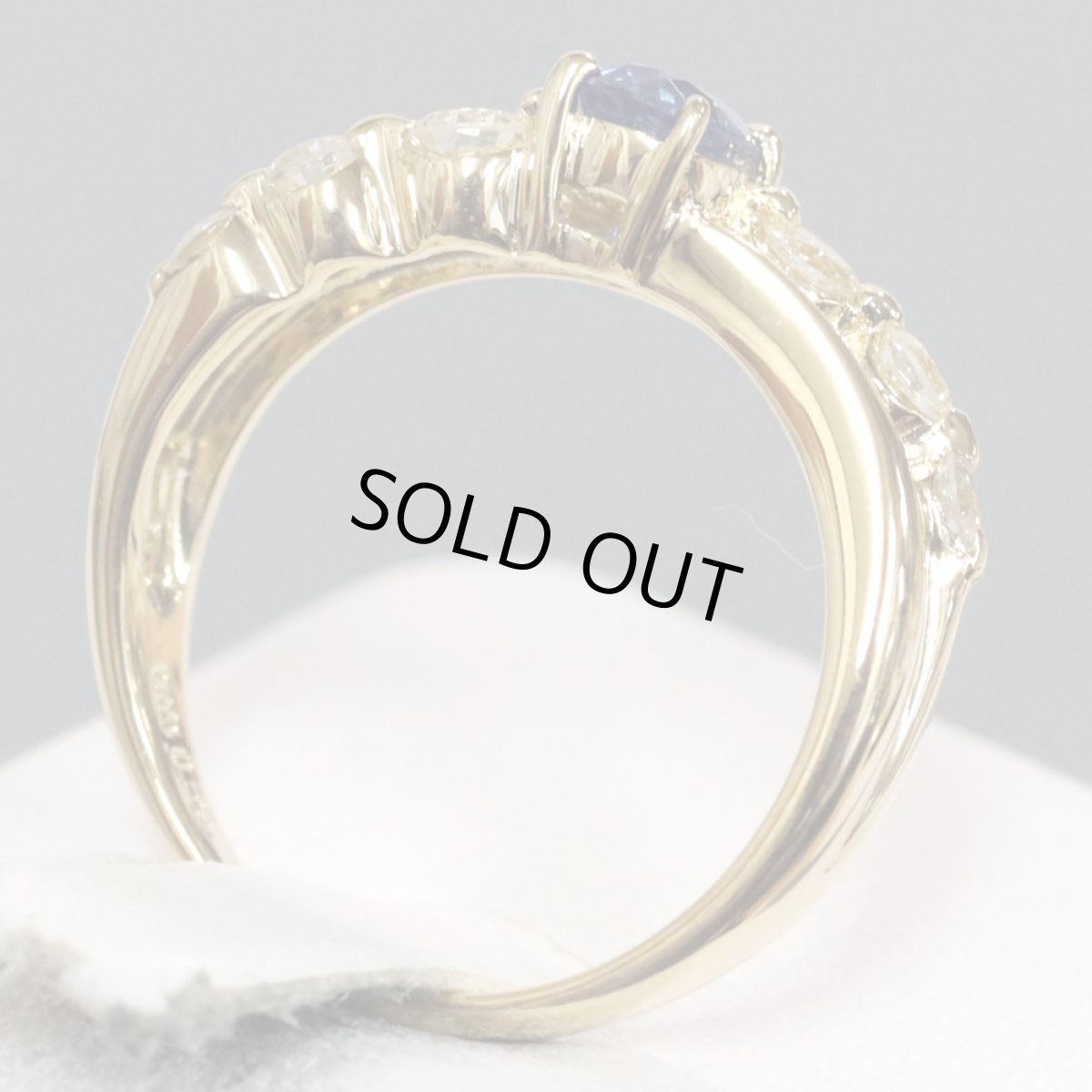 画像5: K18サファイアダイヤモンドリング S0.55 D0.43 4.2g #12 (5)