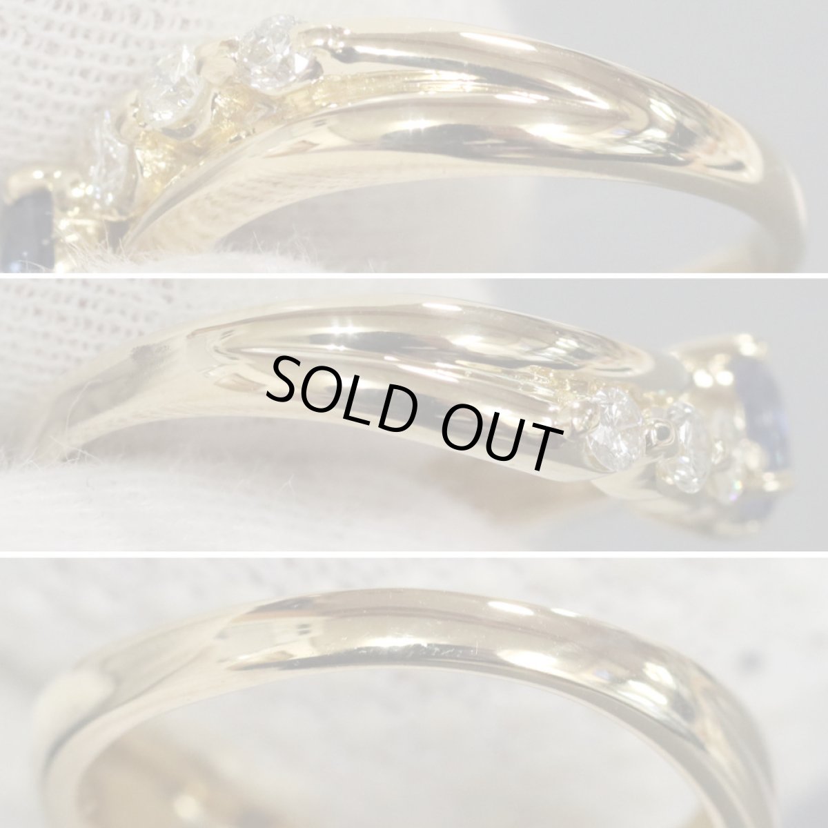 画像6: K18サファイアダイヤモンドリング S0.55 D0.43 4.2g #12 (6)