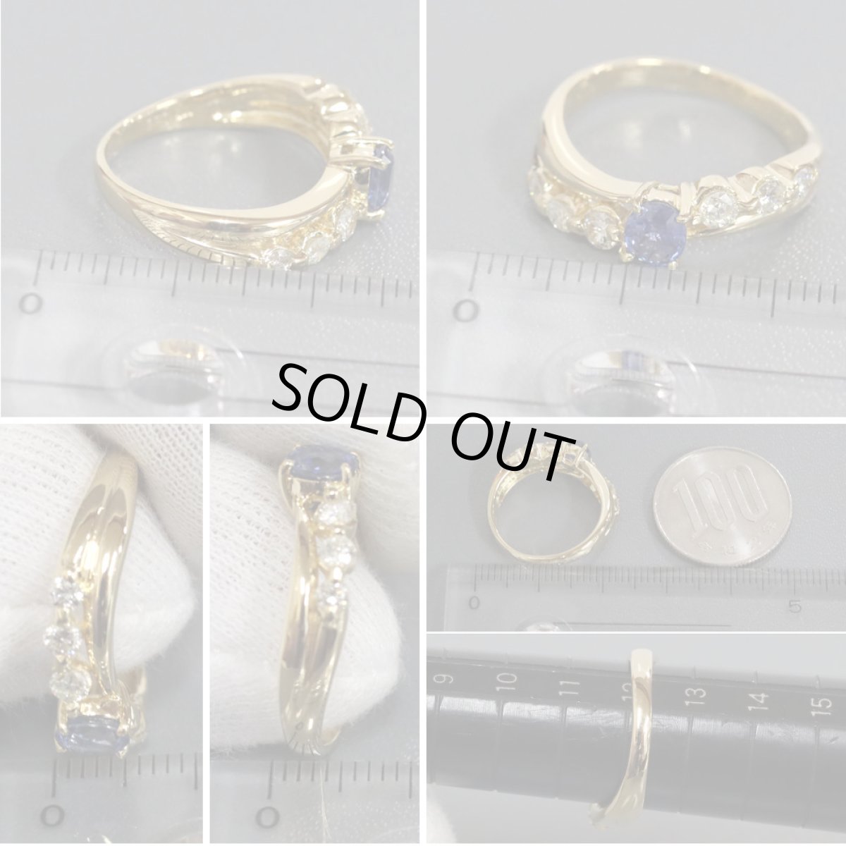 画像8: K18サファイアダイヤモンドリング S0.55 D0.43 4.2g #12 (8)