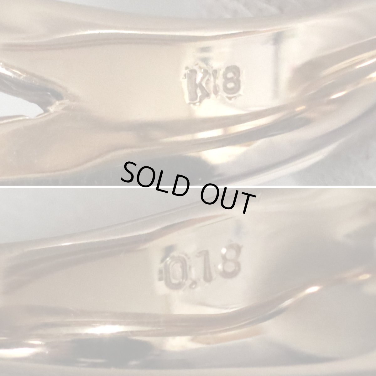 画像7: K18PGダイヤモンドリング D0.18 6.3g #10.5 (7)