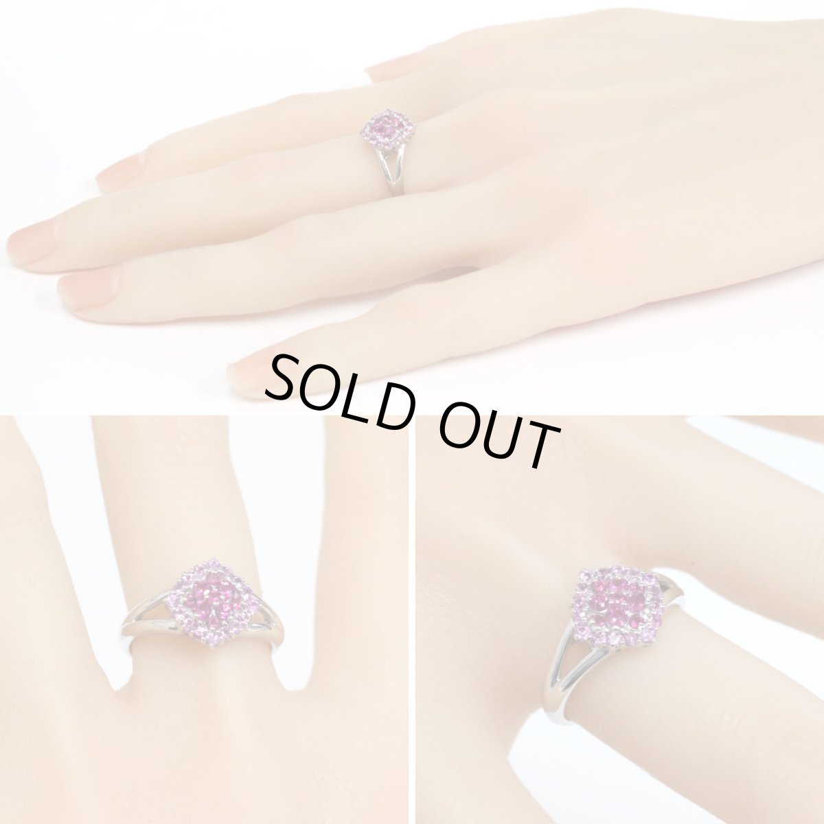 画像10: K18WGルビーピンクサファイアリング R0.36 S0.36 5.2g #15 (10)