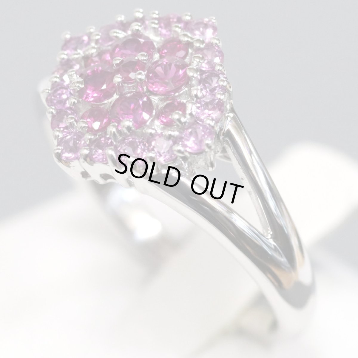 画像2: K18WGルビーピンクサファイアリング R0.36 S0.36 5.2g #15 (2)