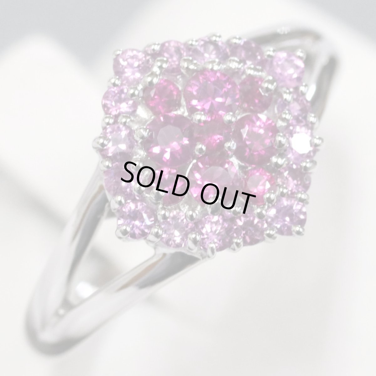 画像3: K18WGルビーピンクサファイアリング R0.36 S0.36 5.2g #15 (3)