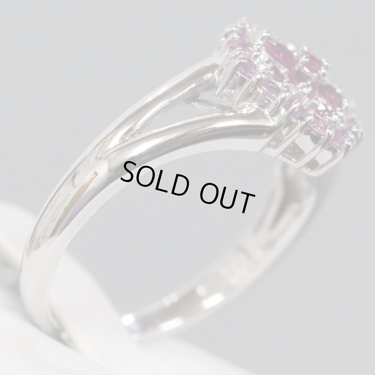 画像4: K18WGルビーピンクサファイアリング R0.36 S0.36 5.2g #15 (4)