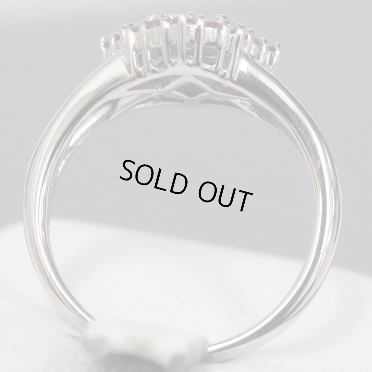 画像5: K18WGルビーピンクサファイアリング R0.36 S0.36 5.2g #15 (5)