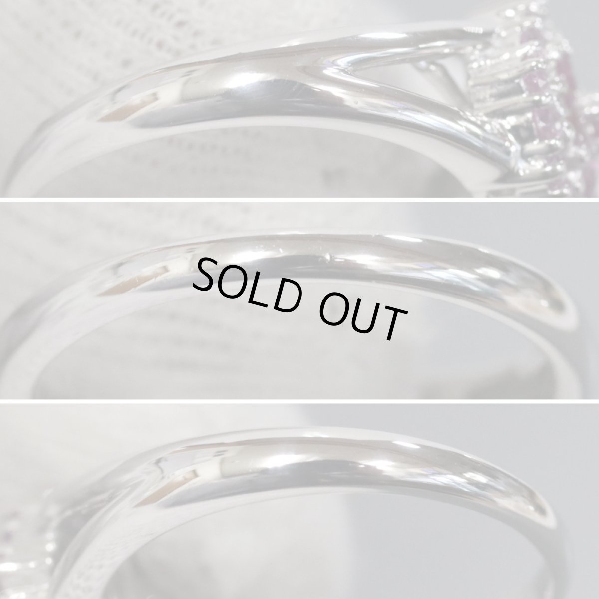 画像6: K18WGルビーピンクサファイアリング R0.36 S0.36 5.2g #15 (6)