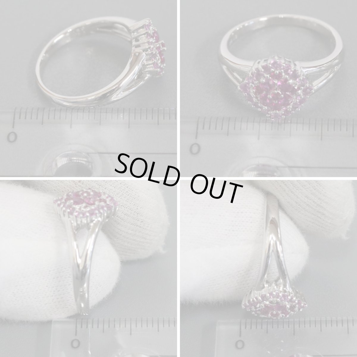 画像9: K18WGルビーピンクサファイアリング R0.36 S0.36 5.2g #15 (9)