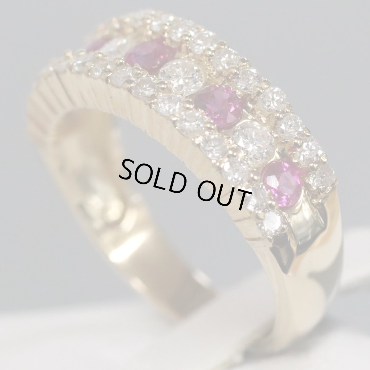 画像2: K18ルビーダイヤモンドリング D0.67 3.8g #12 (2)