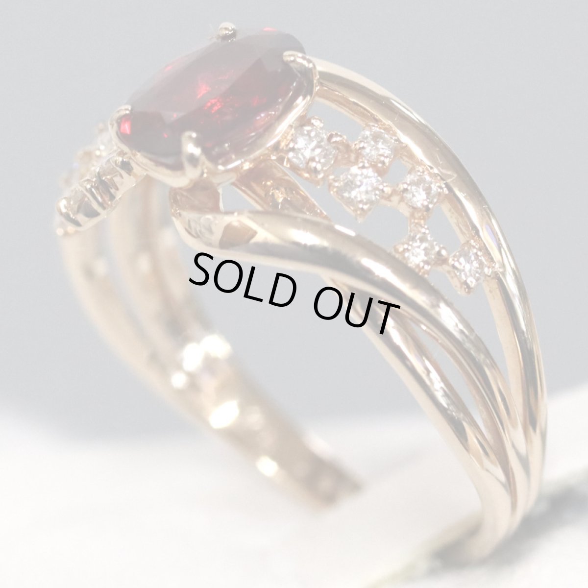 画像2: K18PGスピネルダイヤモンドリング 0.86 D0.22 3.7g #14 (2)