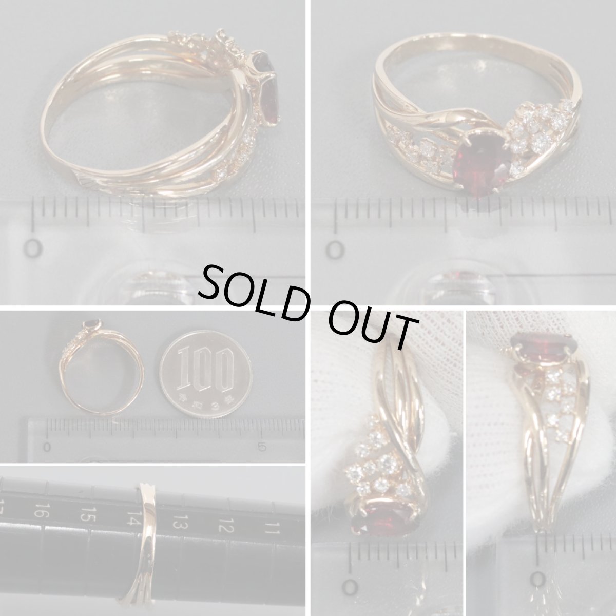 画像8: K18PGスピネルダイヤモンドリング 0.86 D0.22 3.7g #14 (8)