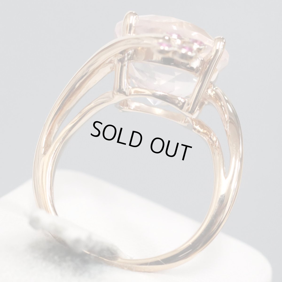 画像5: 750ローズクォーツピンクサファイアリング Qtz8.39 PS0.28 8.0g #14 (5)