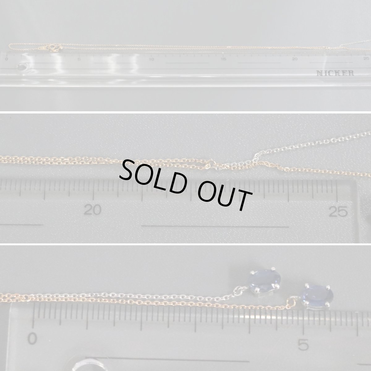 画像8: K18/K18WGサファイアネックレス S0.650 S0.768 3.1g (8)