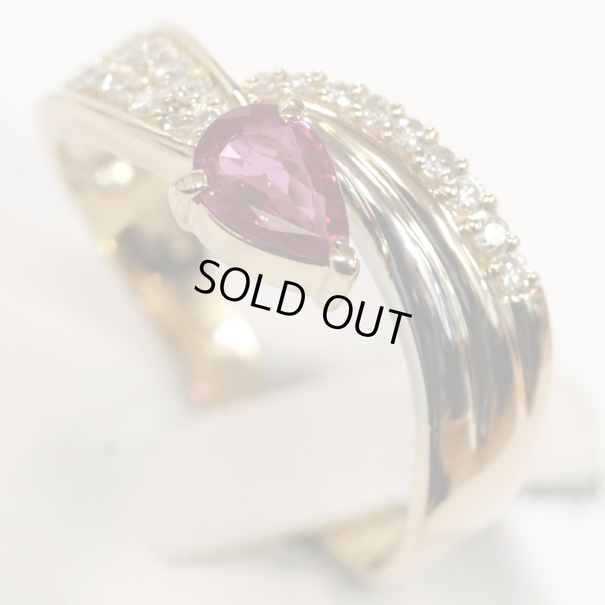 画像4: K18/Pt900ルビーダイヤモンドリング R0.45 D0.30 3.9g #17 (4)