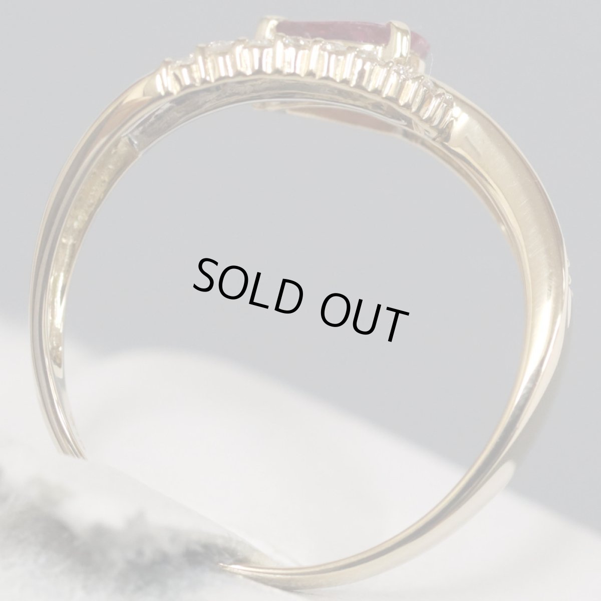 画像5: K18/Pt900ルビーダイヤモンドリング R0.45 D0.30 3.9g #17 (5)