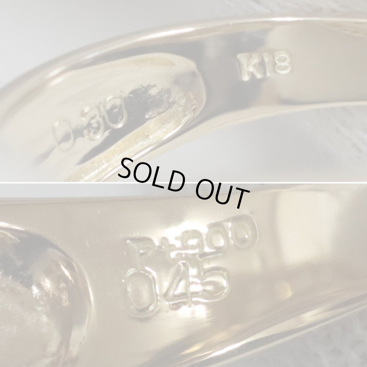 画像7: K18/Pt900ルビーダイヤモンドリング R0.45 D0.30 3.9g #17 (7)