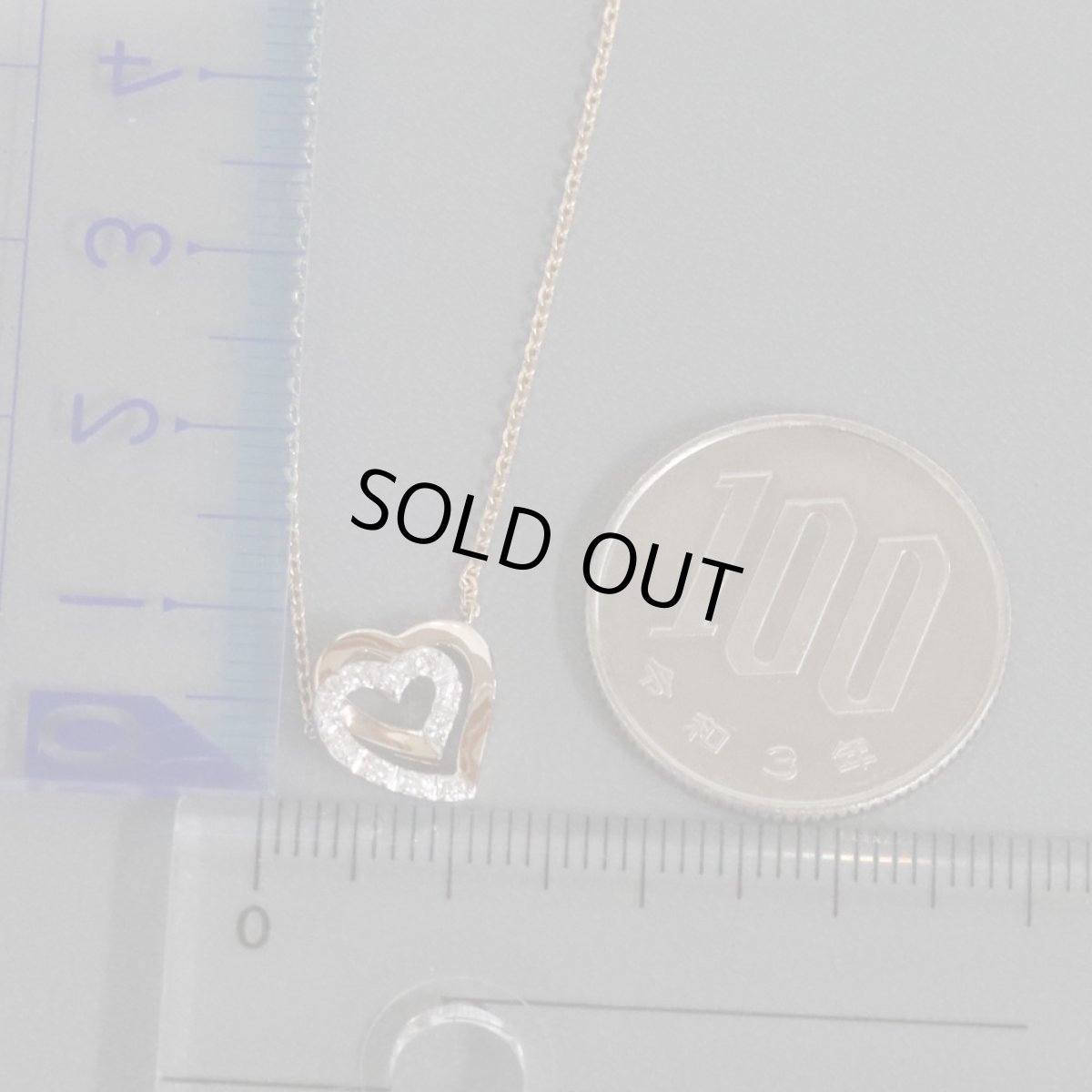 画像10: ヴァンドーム青山 K18PG/WGダイヤモンドネックレス ダブルハートモチーフ 2.9g 40cm (10)