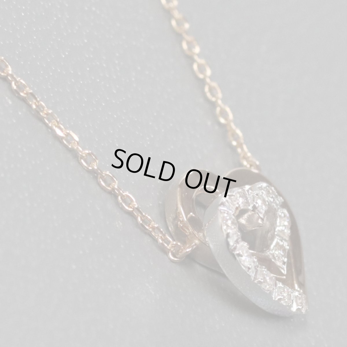 画像3: ヴァンドーム青山 K18PG/WGダイヤモンドネックレス ダブルハートモチーフ 2.9g 40cm (3)