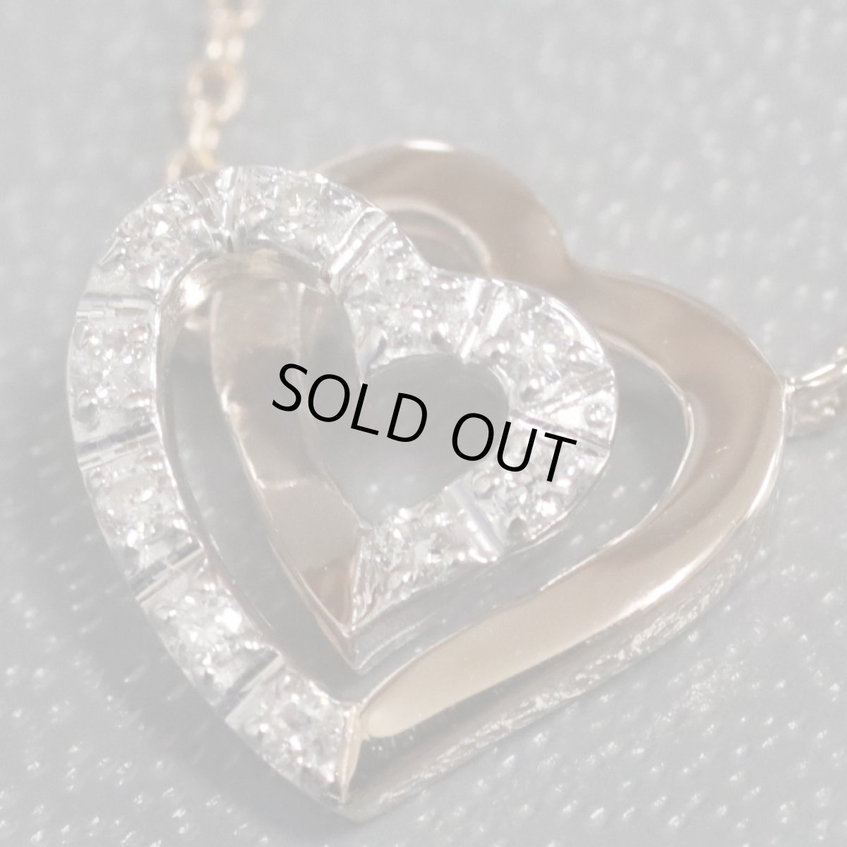 画像4: ヴァンドーム青山 K18PG/WGダイヤモンドネックレス ダブルハートモチーフ 2.9g 40cm (4)