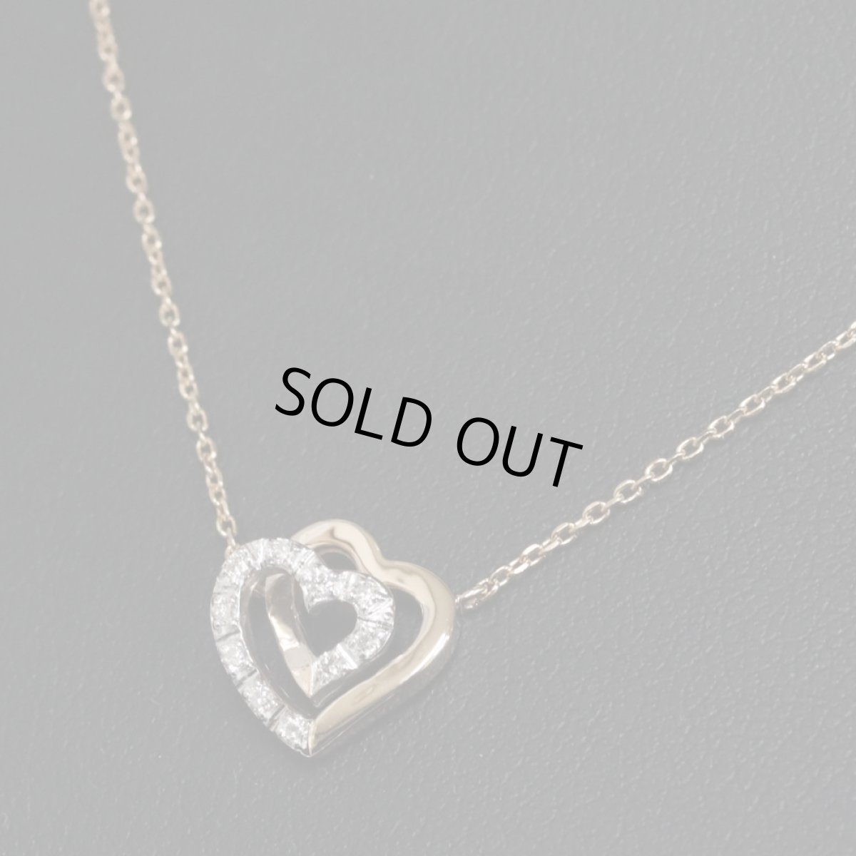 画像7: ヴァンドーム青山 K18PG/WGダイヤモンドネックレス ダブルハートモチーフ 2.9g 40cm (7)