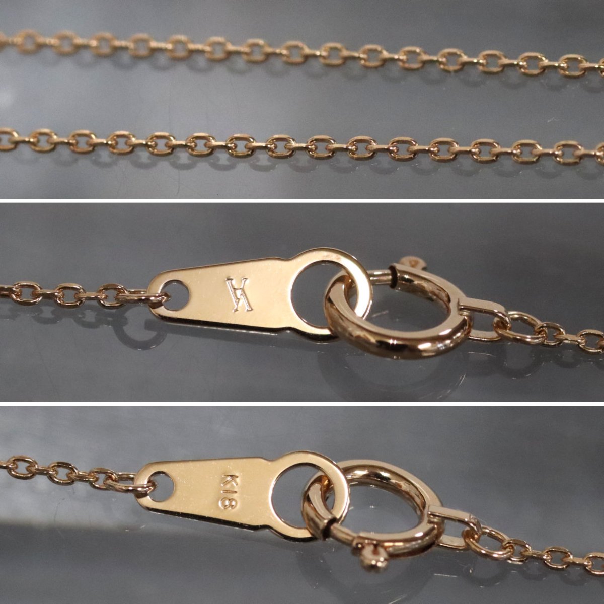 画像8: ヴァンドーム青山 K18PG/WGダイヤモンドネックレス ダブルハートモチーフ 2.9g (8)