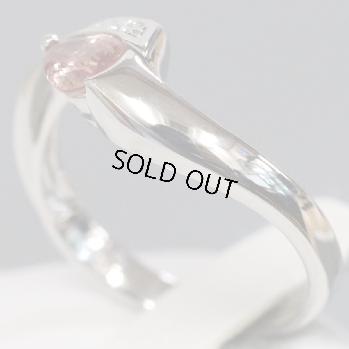 画像2: Pt900パパラチアサファイアダイヤモンドリング S0.510 D0.06 5.2g #13 (2)