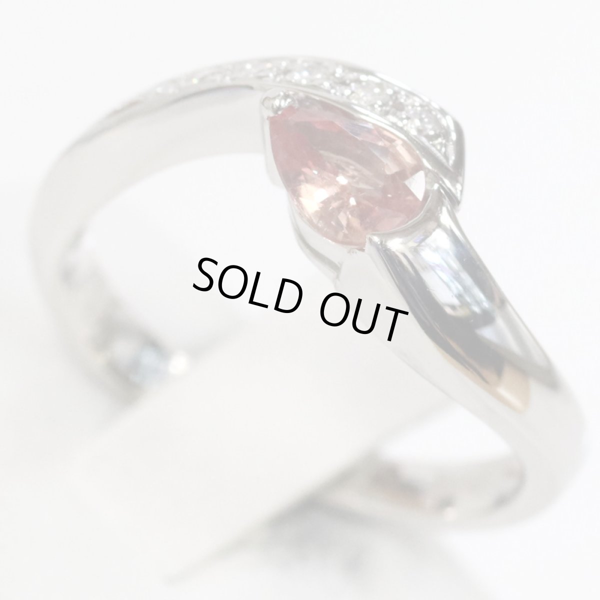 画像4: Pt900パパラチアサファイアダイヤモンドリング S0.510 D0.06 5.2g #13 (4)