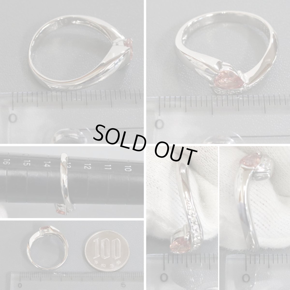 画像8: Pt900パパラチアサファイアダイヤモンドリング S0.510 D0.06 5.2g #13 (8)