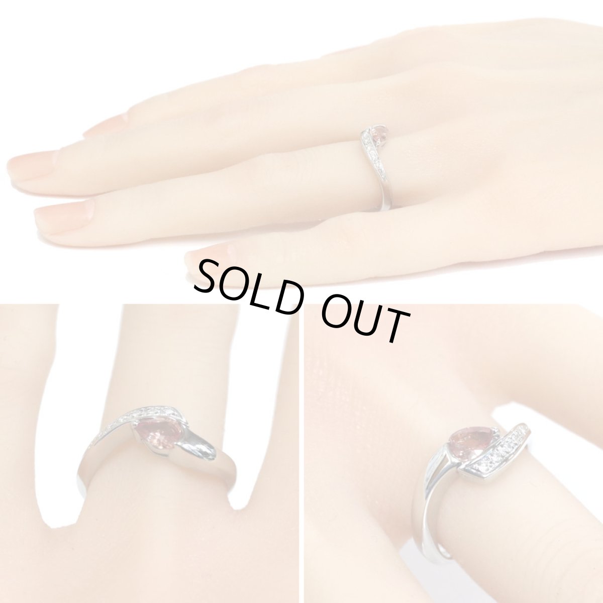 画像9: Pt900パパラチアサファイアダイヤモンドリング S0.510 D0.06 5.2g #13 (9)