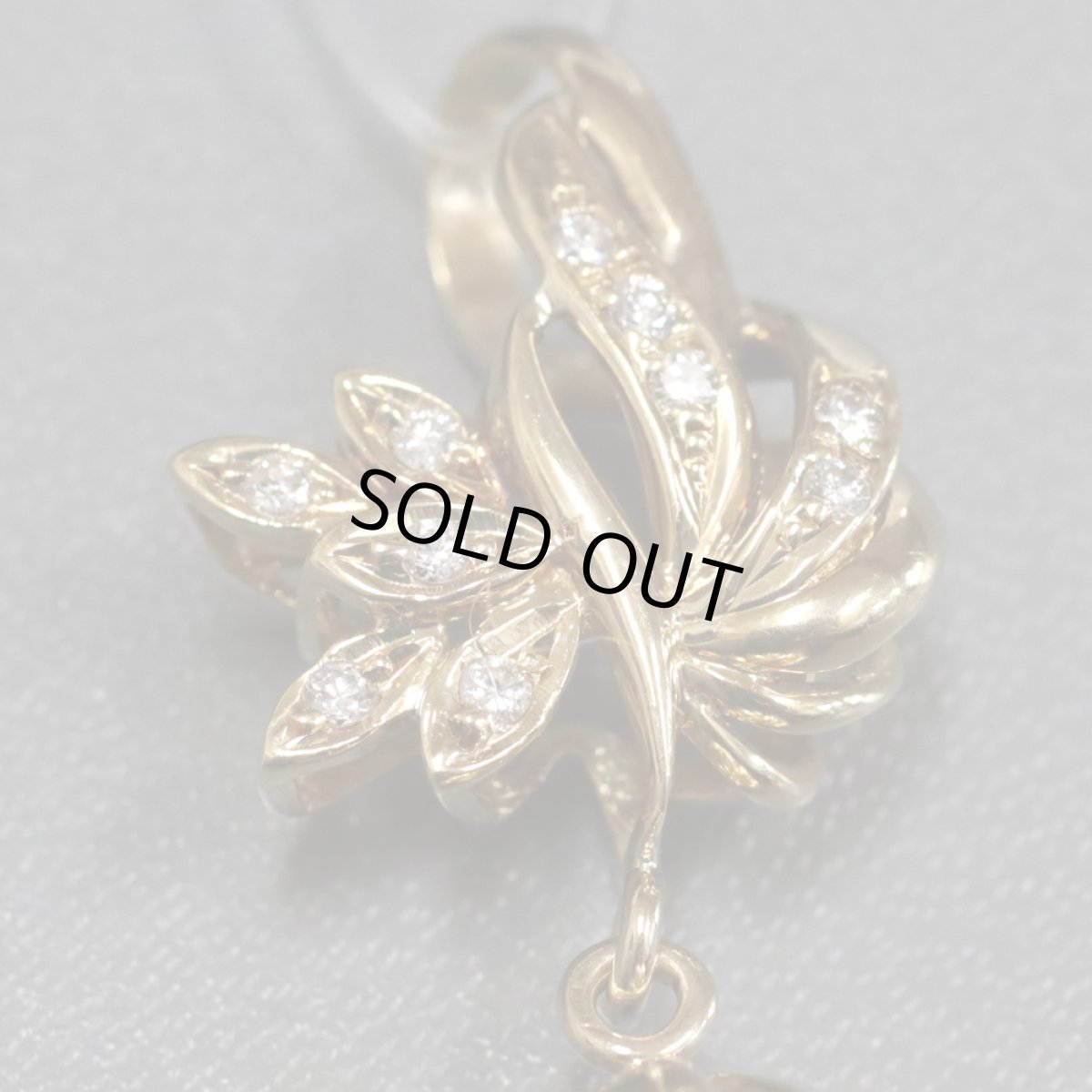 画像4: K18パールダイヤモンドペンダントトップ リーフモチーフ D0.11 7.0g (4)