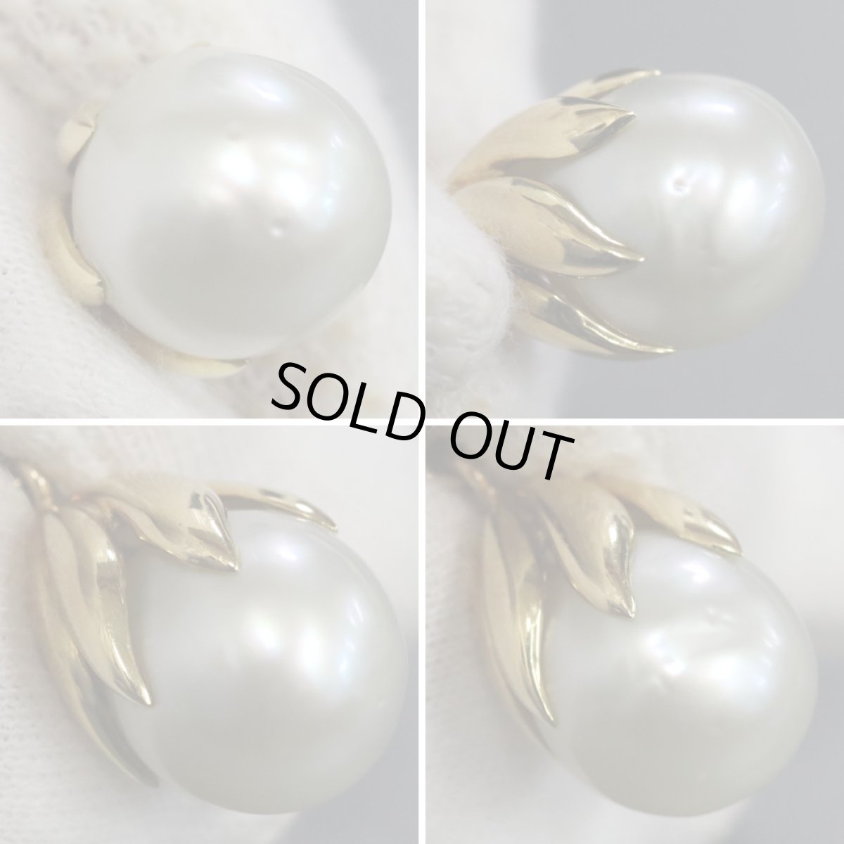 画像5: K18パールダイヤモンドペンダントトップ リーフモチーフ D0.11 7.0g (5)