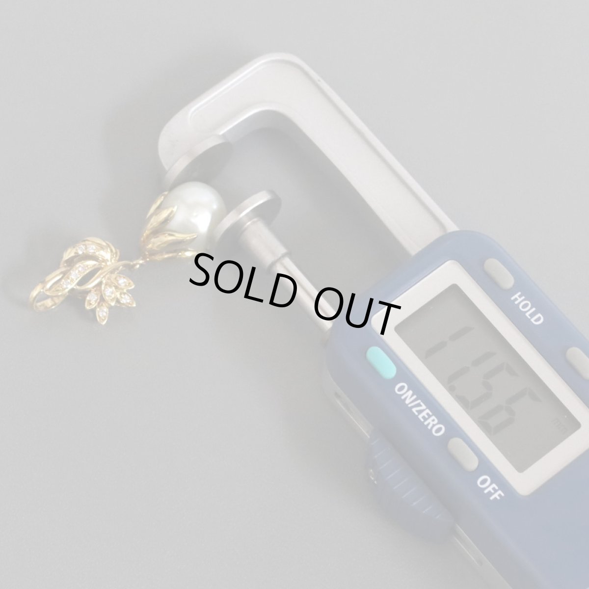 画像6: K18パールダイヤモンドペンダントトップ リーフモチーフ D0.11 7.0g (6)