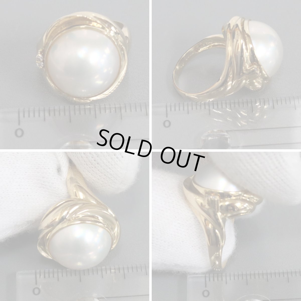 画像9: K18マベパールダイヤモンドリング D0.02 7.1g #12.5 (9)