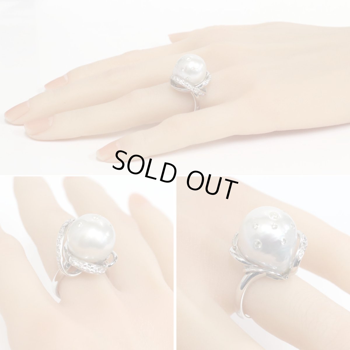 画像10: K18WGパールダイヤモンドリング D0.22 11.5g #12 (10)